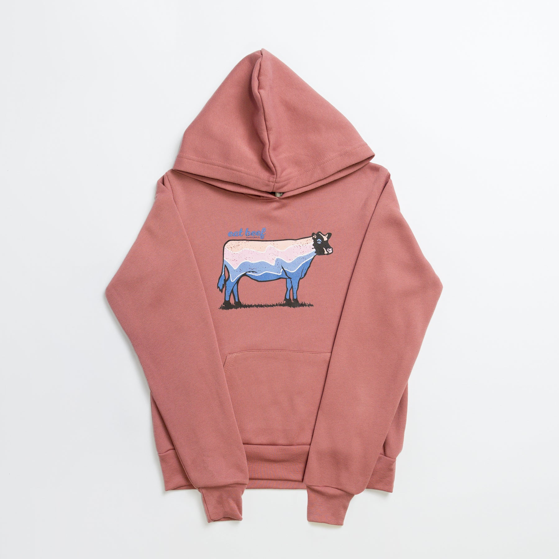 Retro 'Eat Beef' Mauve Toddler/Youth Hoodie - Image 4