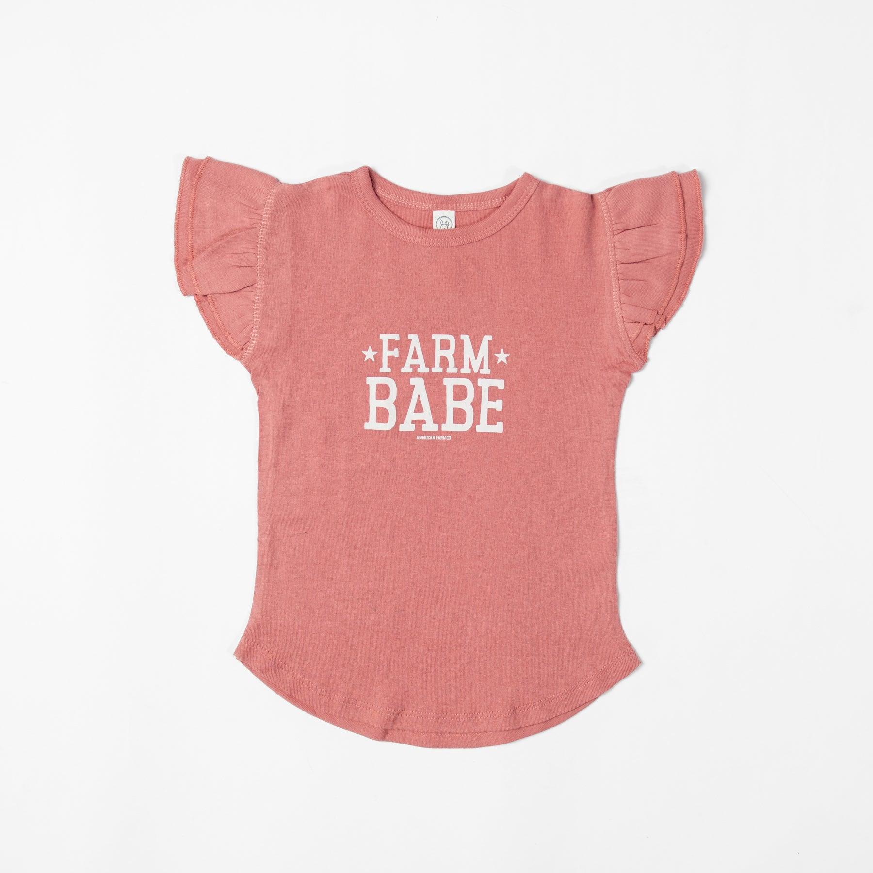 'Farm Babe' Mauve Ruffle Sleeve - Toddler and Onesies - Image 3