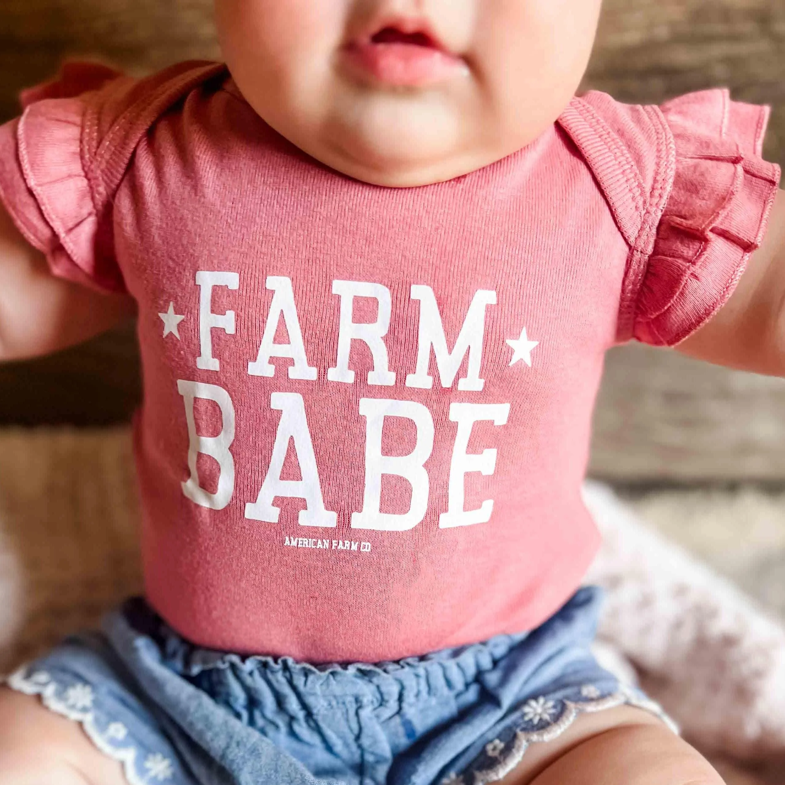 'Farm Babe' Mauve Ruffle Sleeve - Toddler and Onesies - Image 4