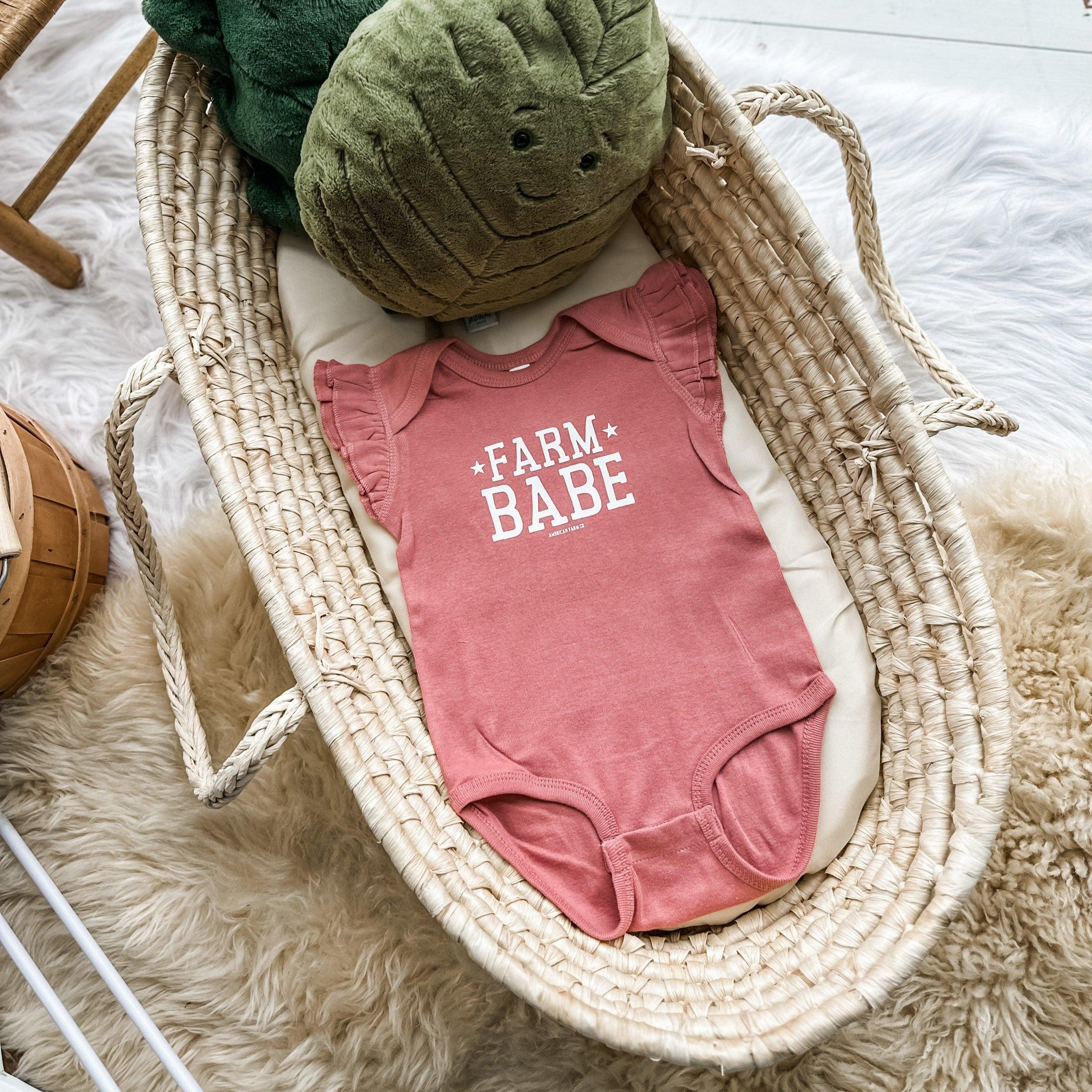 'Farm Babe' Mauve Ruffle Sleeve - Toddler and Onesies - Image 6